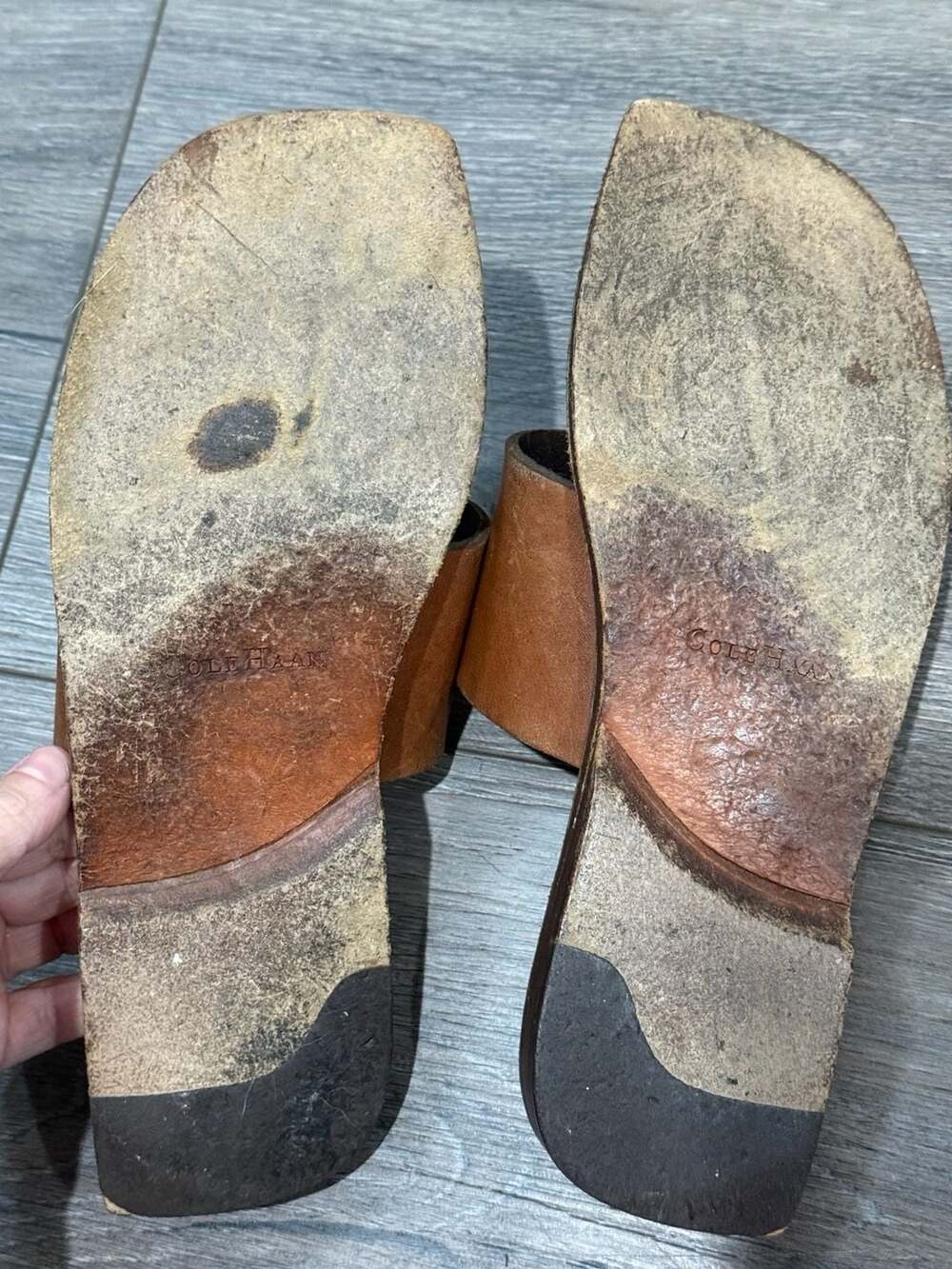 Vintage Cole Haan Country Brown Leather Thong Sandals Made Brazil Women’s 9B - Picture 6 of 8